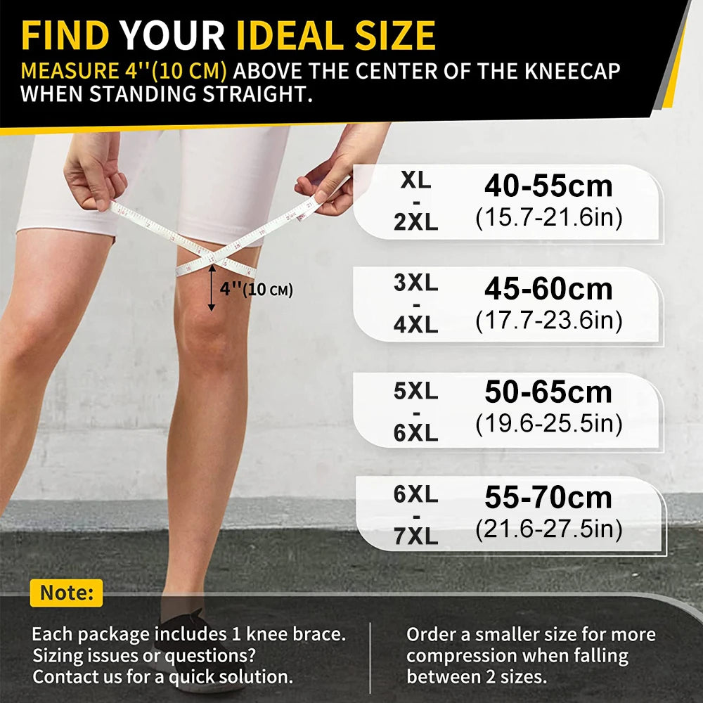 Plus Size Knee Brace | Neoprene Compression & Patella Support | Arthritis & Meniscus Relief | XL-8XL