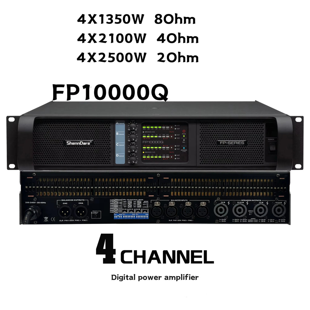 PaulKitson FP10000Q Professional Power Amplifier | 4CH | 2500W | Subwoofer & Line Array | 110V & 220V