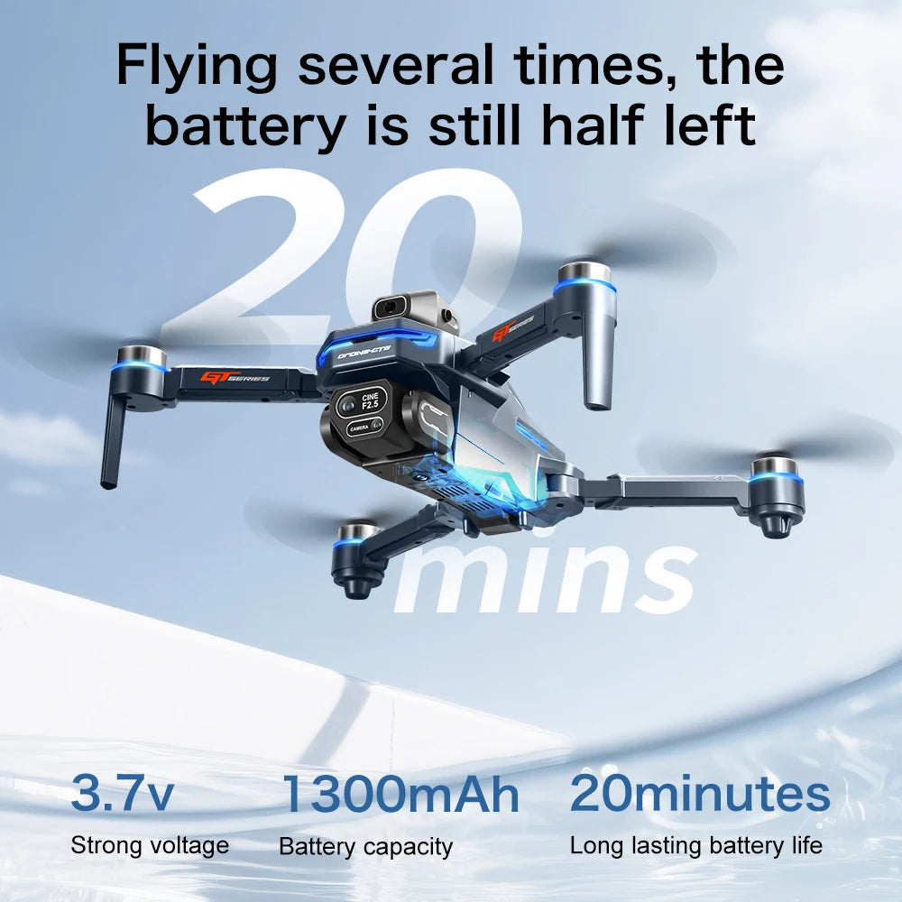 Dron Lenovo GT8 Cámara Dual 8K HD – Motor Brushless, WiFi FPV 5G, Pantalla 4.3", Plegable, Cuadricóptero