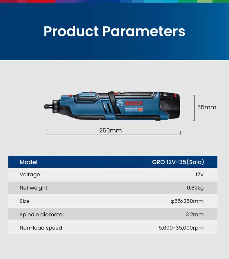 Bosch GRO 12V-35 | Cordless Rotary Tool | Battery Kits