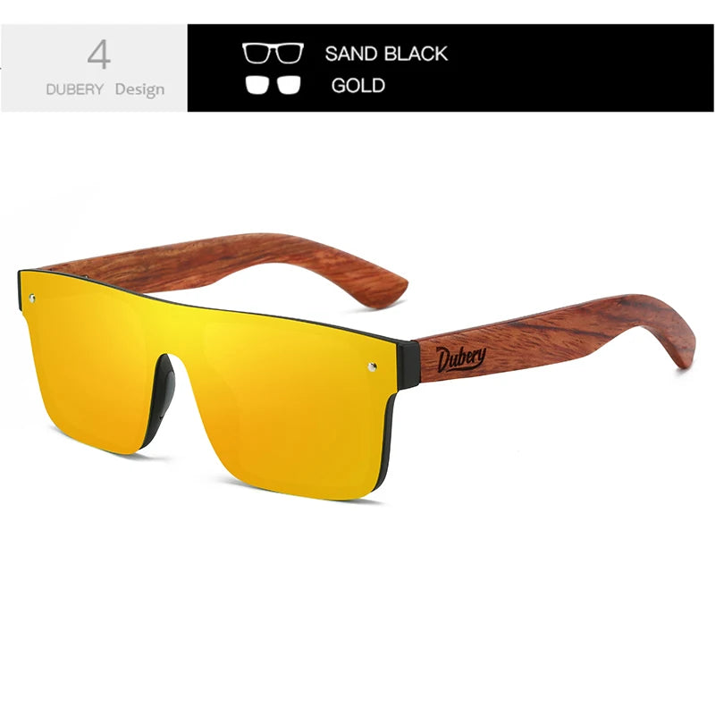 DUBERY Gafas de Sol Polarizadas UV400 | Marco de Madera | 6 Colores