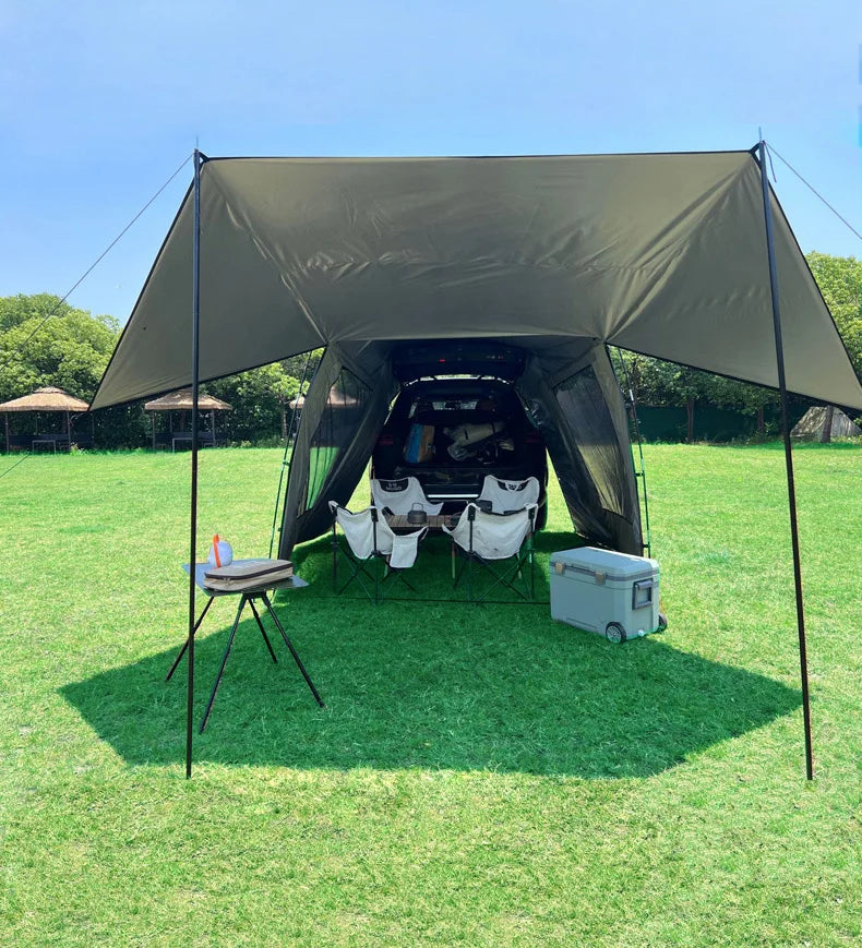 SUV Car Tail Tent | 3-4 Person Waterproof Camping Tent | Tunnel & Dome Style | UPF50 PU3000mm