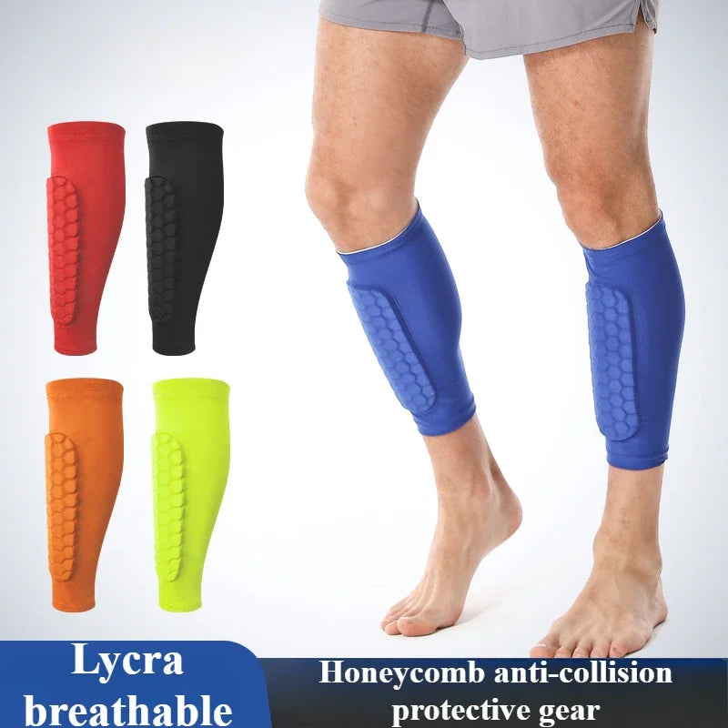 Soccer Shin Guard Pad & Compression Calf Sleeve | Adults, Teens & Kids | Football Leg Protection | M-XL
