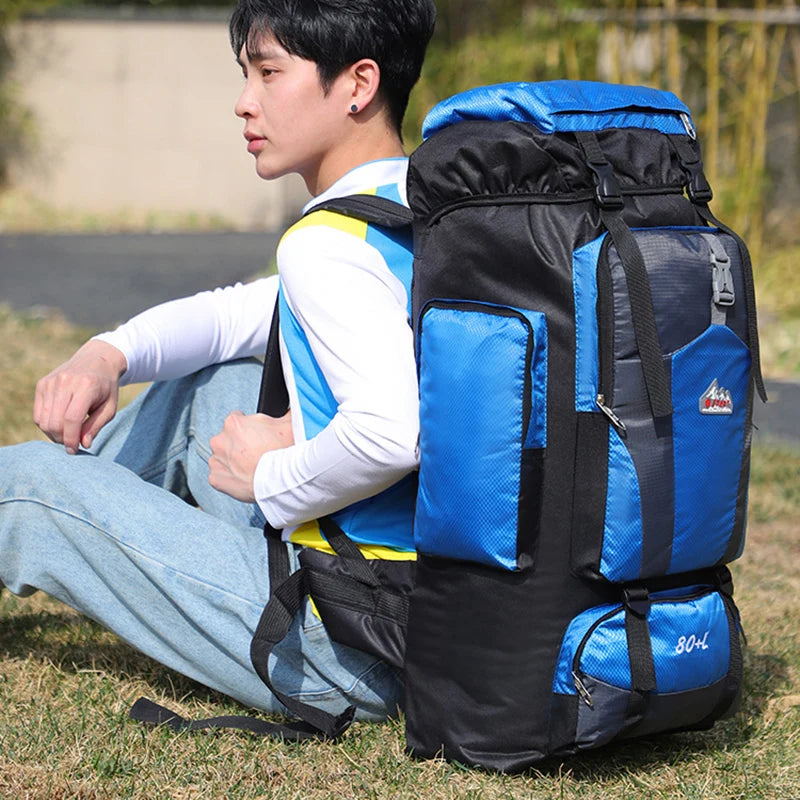 80L Nylon Hiking Backpack | Outdoor Travel / Mochila de montaña