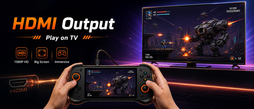 QRD Vortex F5 Retro Handheld Game Console | 5.5" IPS | RK3566 | Hall Joystick | 15000+ Games | HDMI