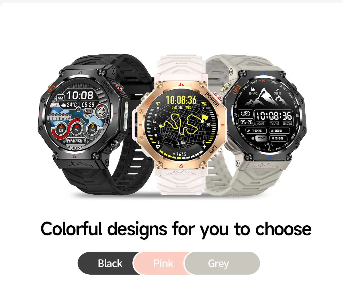 Military GPS Smartwatch 2025 | AMOLED 1.39" | 107 Sports Modes | Bluetooth Calling | Men Women | Smartwatch Militar GPS 2025 | 107 Modos Deportivos | Llamadas Bluetooth | Hombre Mujer