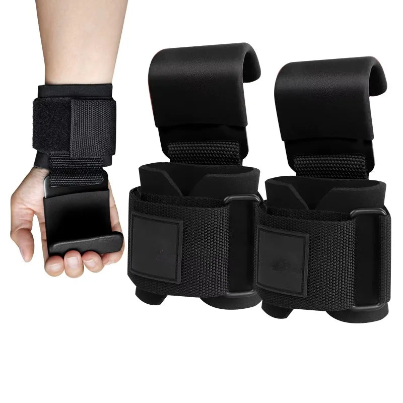 Lifting Hooks & Wrist Straps | Heavy-Duty Gym Grip Support for Men & Women | 1 or 2 Pcs