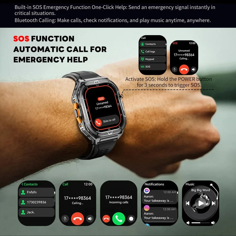 Smartwatch GPS 2025 | AMOLED 1.96" 410×502 | Bluetooth 5.3 | 5ATM | Brújula | 530mAh | Android & iOS | Reloj Inteligente GPS 2025 | AMOLED 1.96" | Bluetooth 5.3 | 5ATM | Brújula | 530mAh