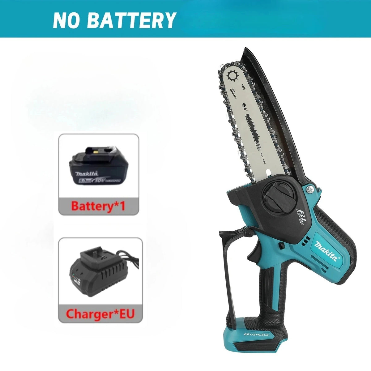 Makita-Compatible 18V 6in Cordless Mini Chainsaw | Woodworking
