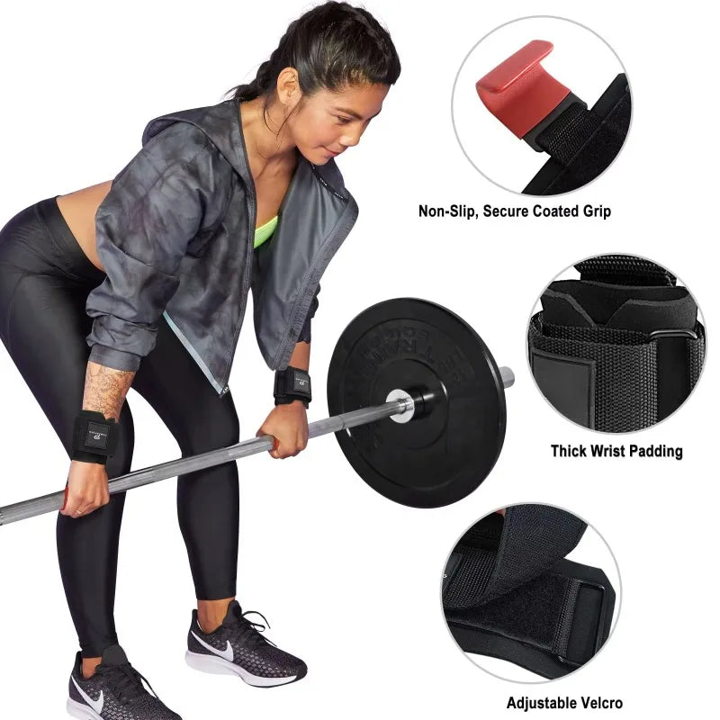 Lifting Hooks & Wrist Straps | Heavy-Duty Gym Grip Support for Men & Women | 1 or 2 Pcs