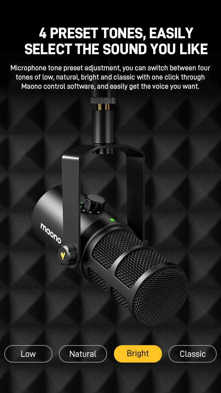 MAONO PD400X USB/XLR Dynamic Microphone | Large Diaphragm | Cardioid | 24-bit | Podcast & Streaming