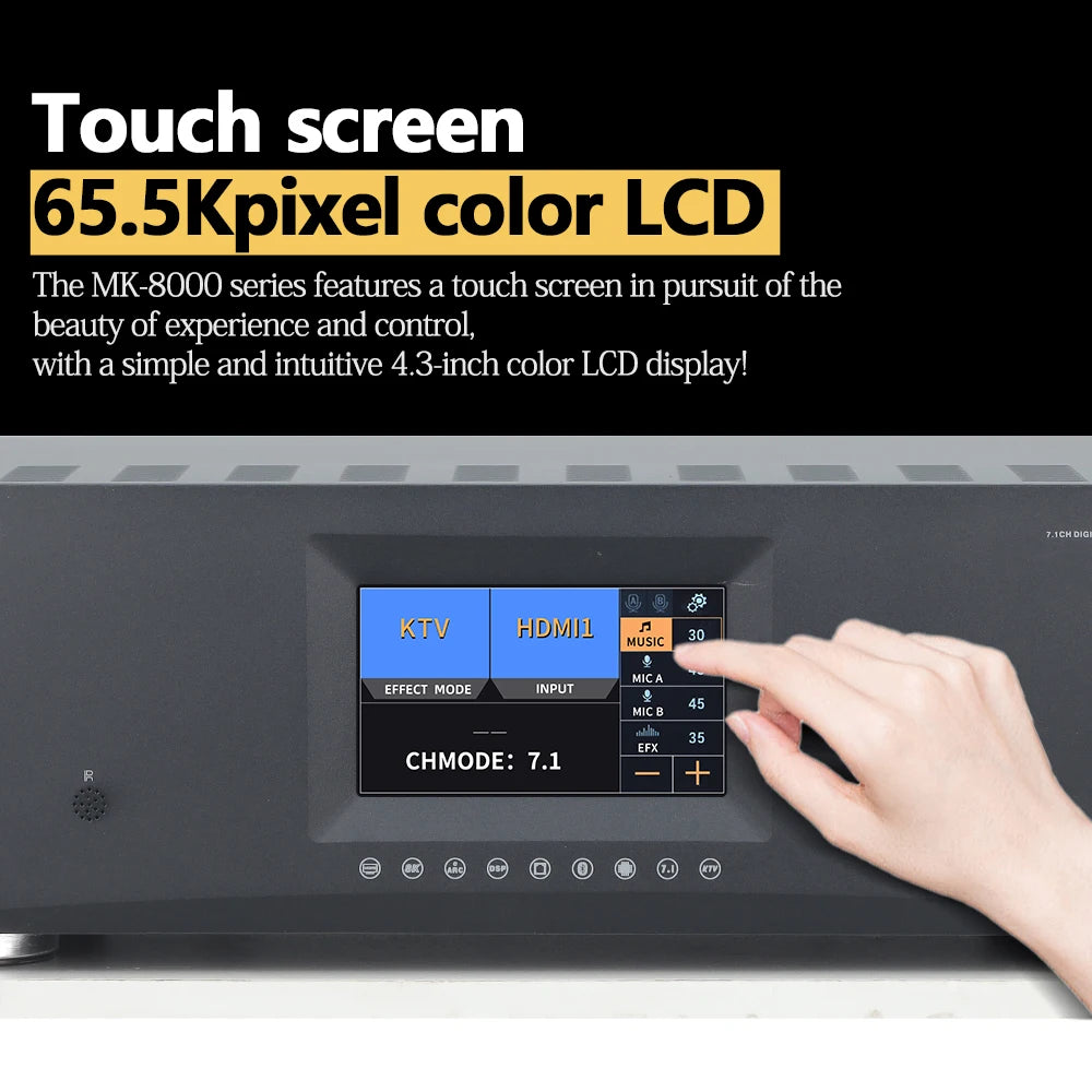 PAHOPE MK-8000 7.1 Home Theater AV Receiver | 8K 3D | DTS Digital HD | Karaoke | 110V & 220V