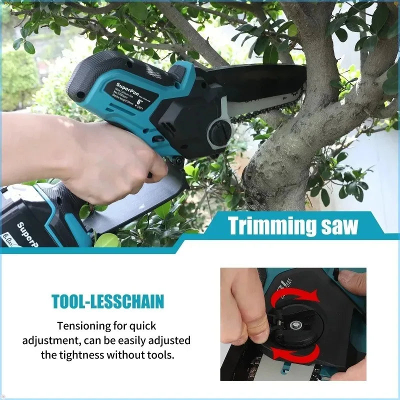 Makita-Compatible 18V 6in Cordless Mini Chainsaw | Woodworking