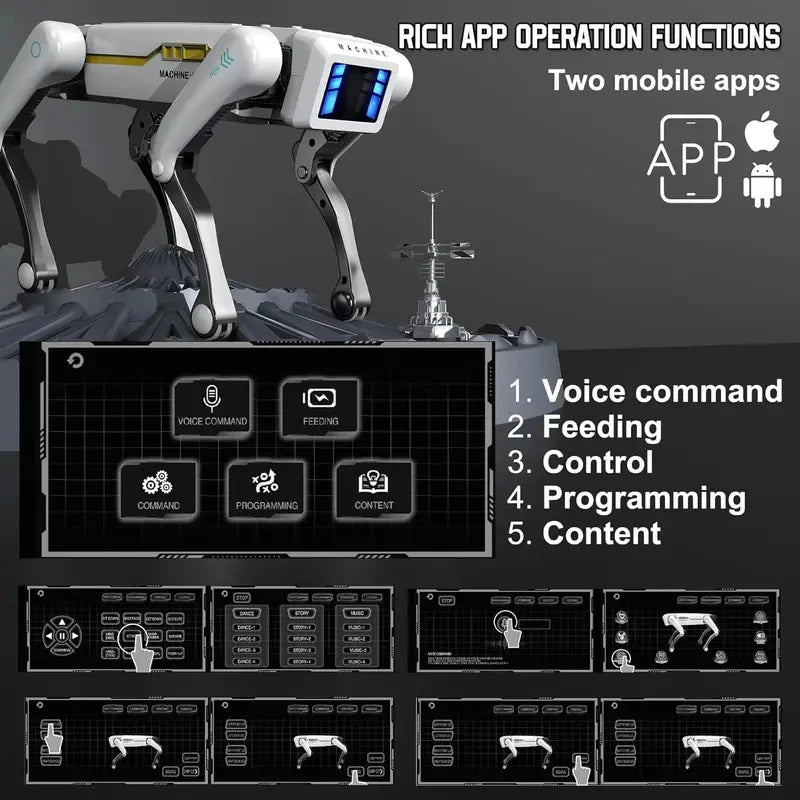 Perro Robot RC Multifunción – Control APP, Programable, Canta, Baila, Bioníco e Interactivo