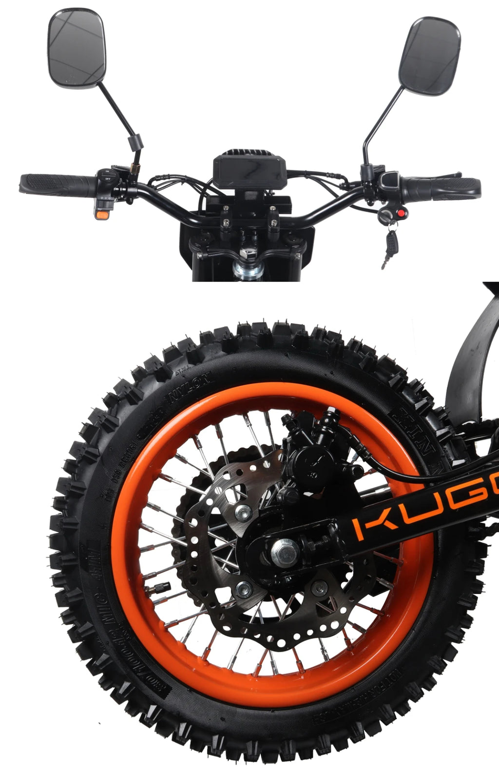 E-Bike Off-Road 3000W | Motor Integrado | 60V 21Ah | Rueda 14" | Moto Eléctrica de Montaña | Naranja