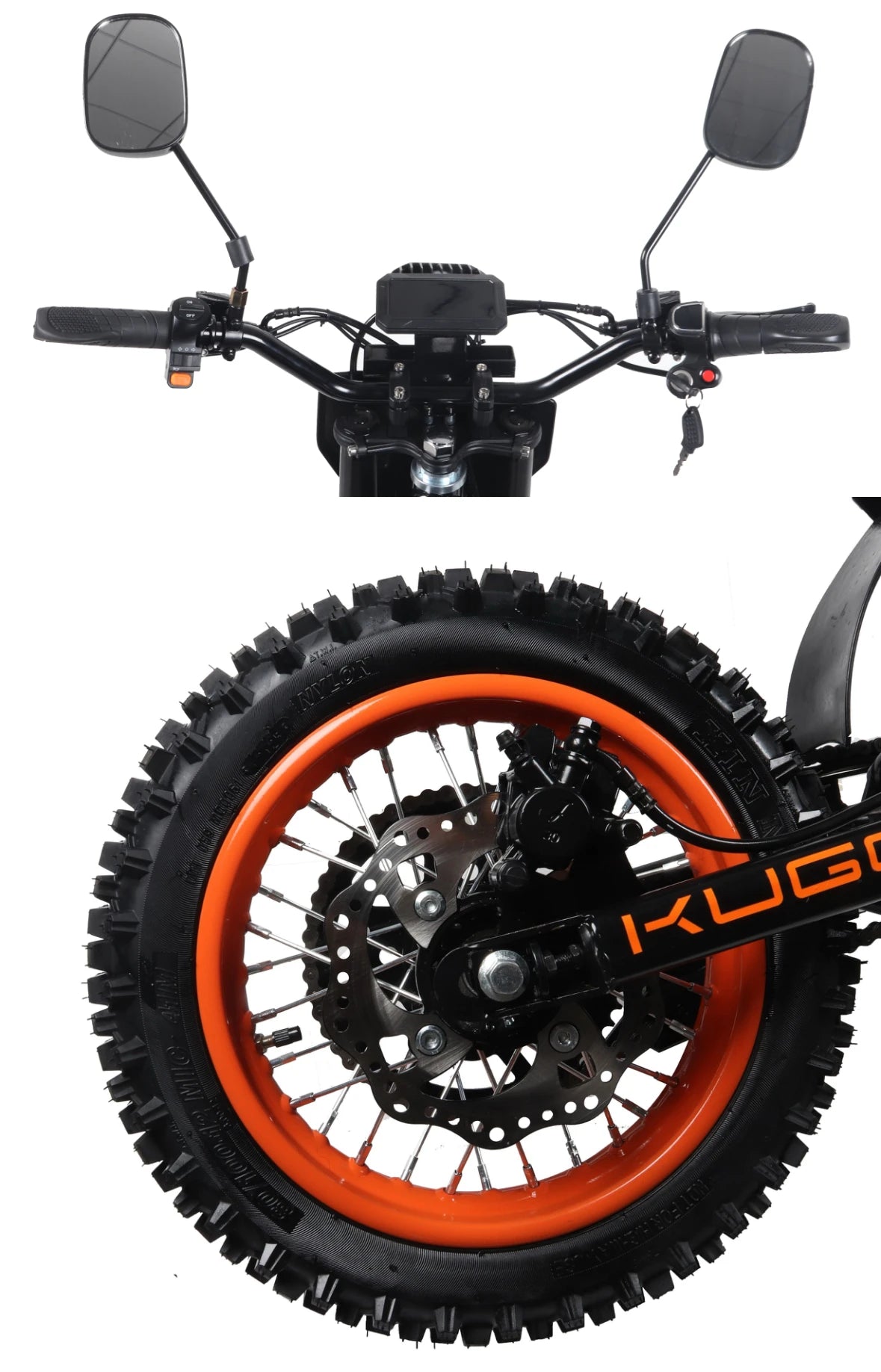 E-Bike Off-Road 3000W | Motor Integrado | 60V 21Ah | Rueda 14" | Moto Eléctrica de Montaña | Naranja