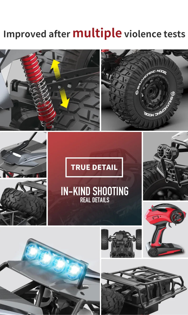 Large RC Off-Road Car — 4WD Remote Control Monster Truck | Kids & Adults