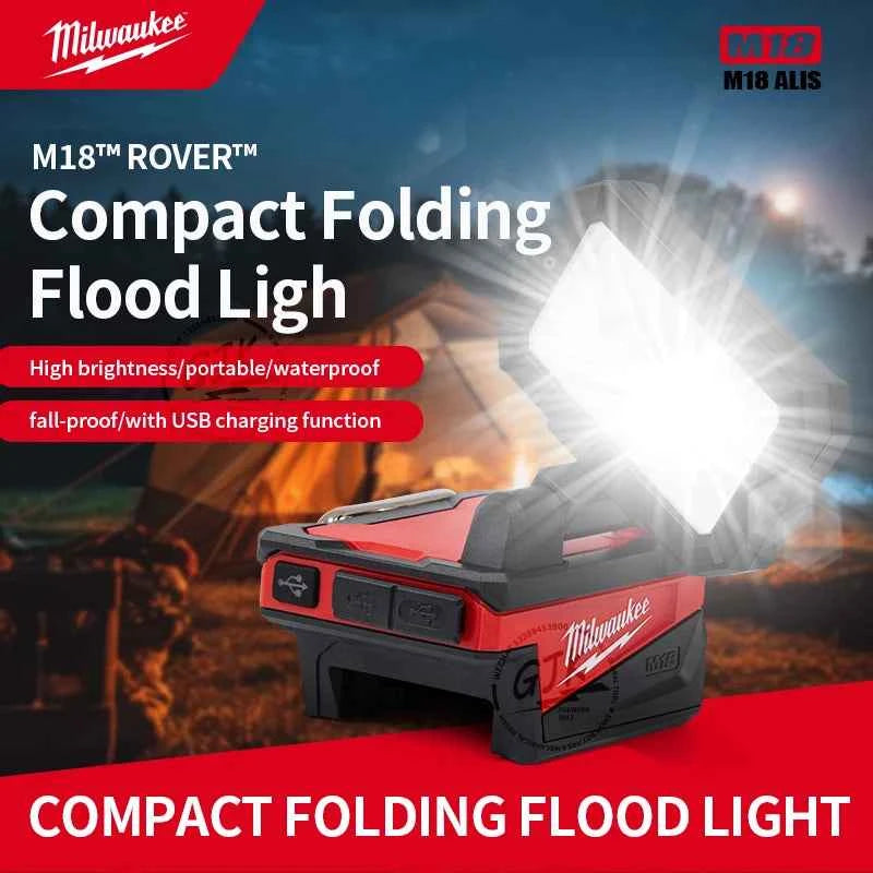 Milwaukee-Compatible M18 ROVER | 18V Folding Flood Light with USB
