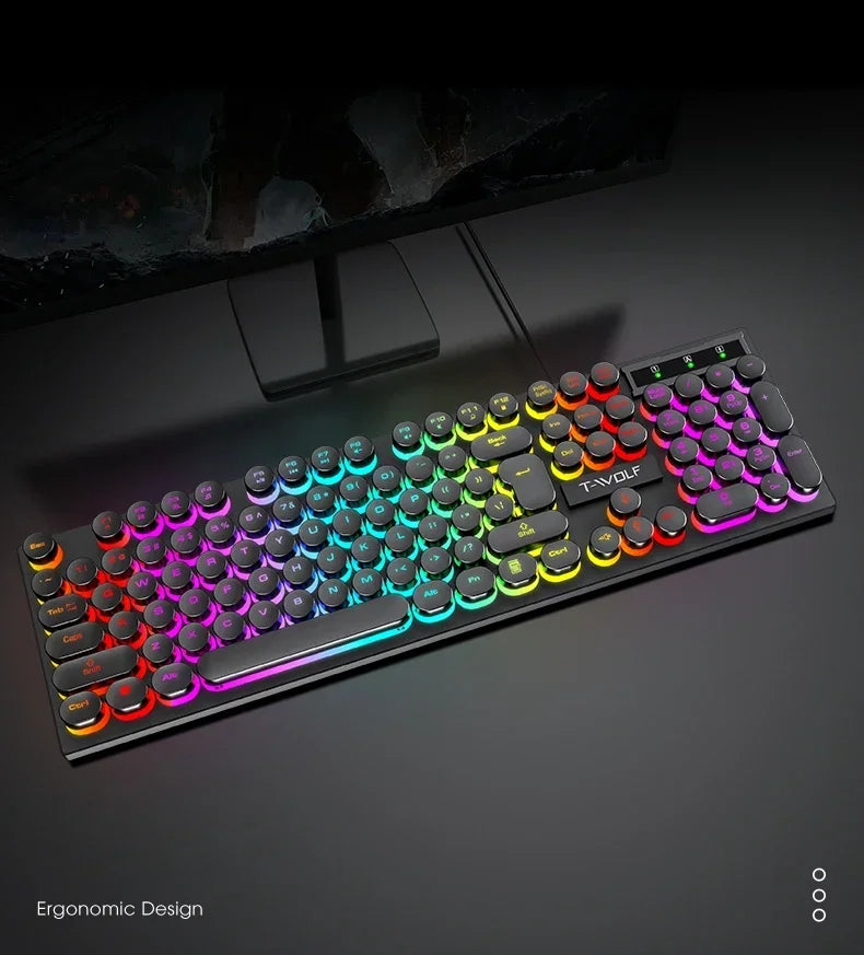 Teclado Mecánico Gaming 104 Teclas | USB | RGB Multicolor | Switch Negro | PC/Laptop | Full-Size RGB Mechanical Gaming Keyboard 104 Keys USB Black Switch PC Laptop