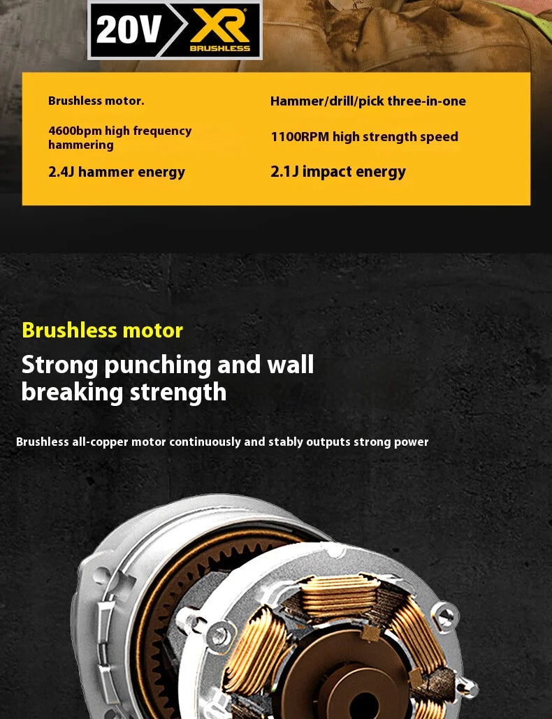 DEWALT DCH273B | 20V SDS Plus Rotary Hammer | Concrete Drilling