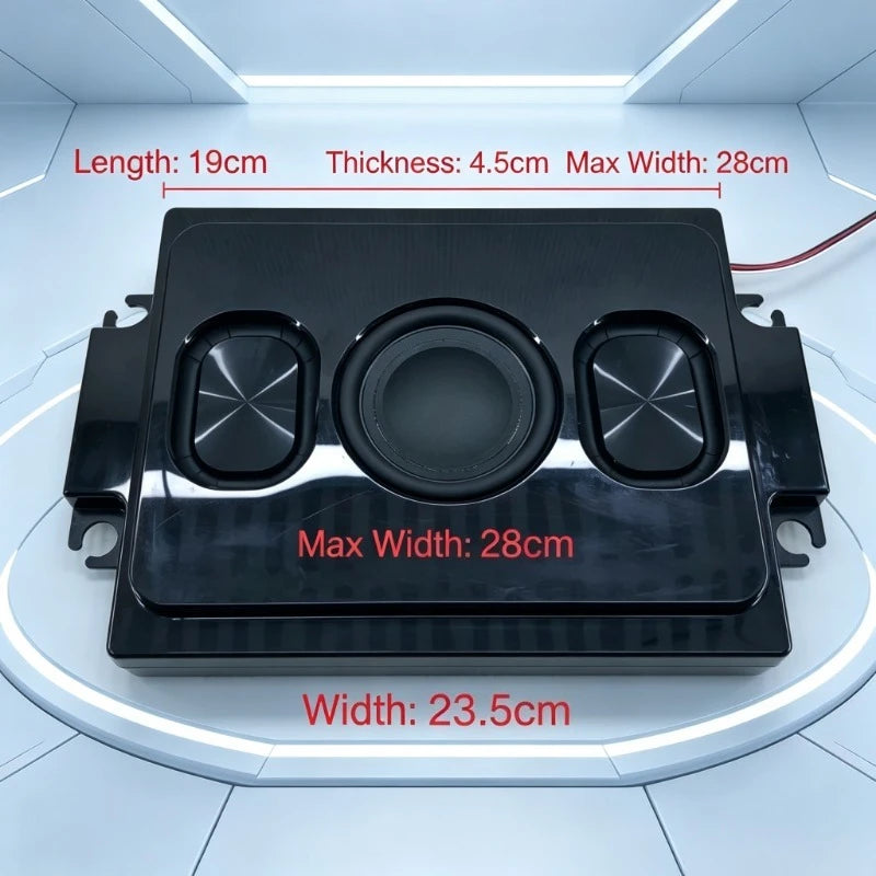 3" Slim Under-Seat Car Subwoofer | Dual Voice Coil | 4 Passive Radiators | Bass Speaker | Car Audio