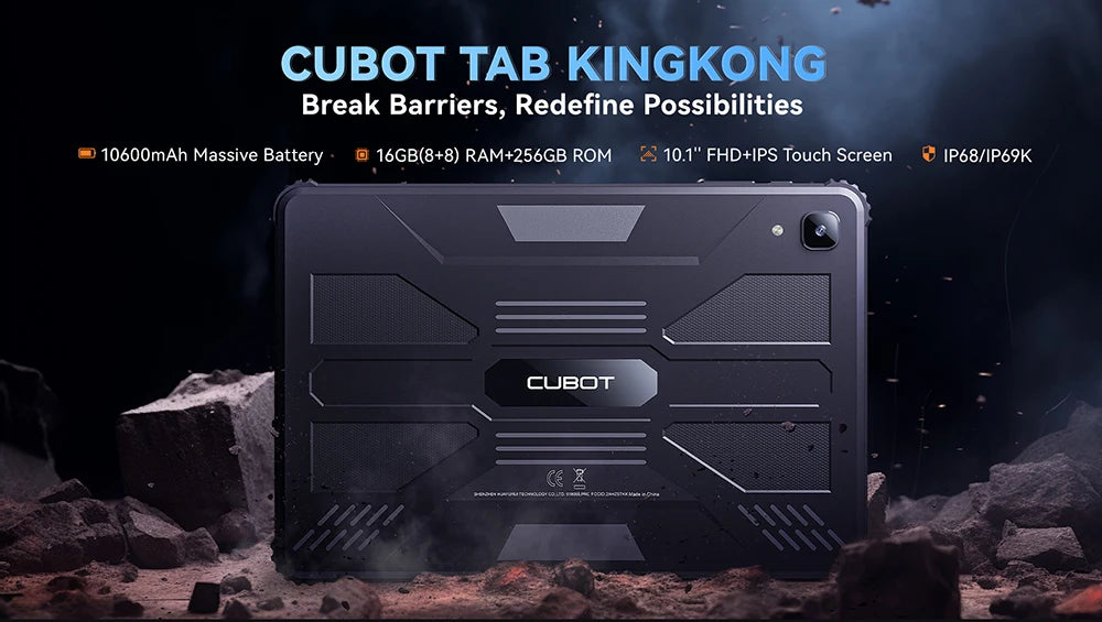 Cubot TAB KingKong | Tablet Resistente 4G 10.1" 16GB+256GB 10600mAh | IP68 Android 13