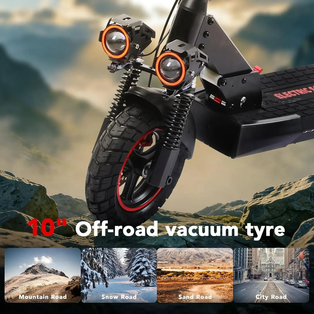 Scooter Eléctrico para Adultos J01 | 800W, 48V, 30mph, 28 mi, Asiento, Llantas Off-Road 10"