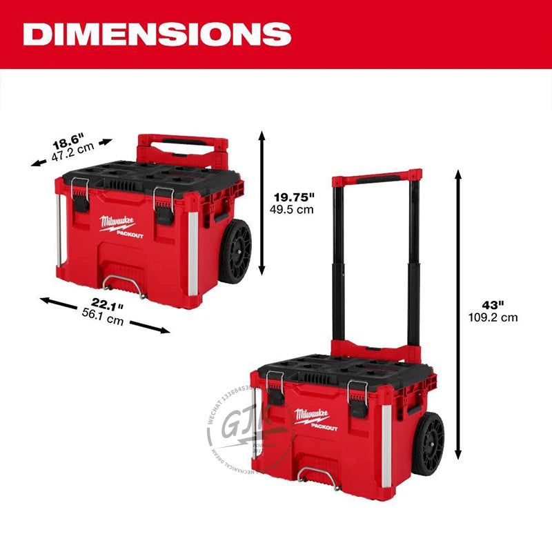Milwaukee-Compatible PACKOUT 48-22-8427 | Rolling Tool Box