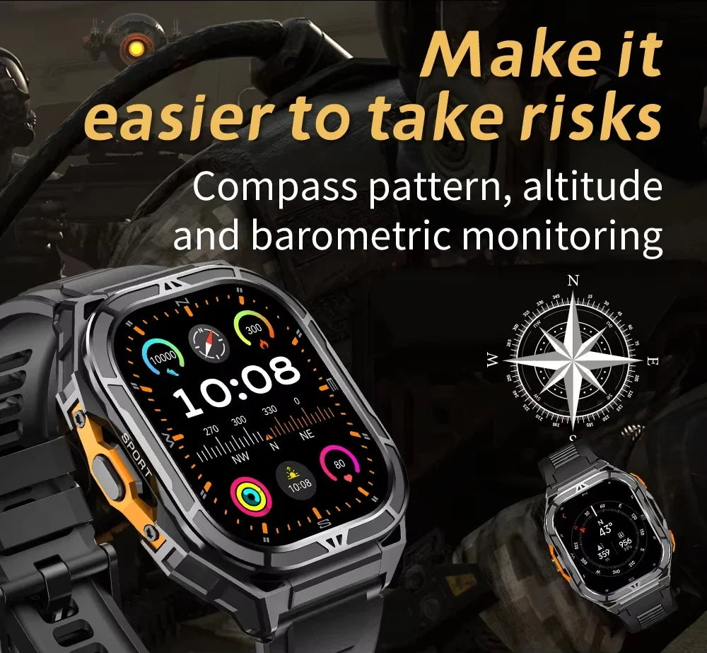 GPS Smartwatch 2026 | AMOLED 1.96" HD | Compass | 5ATM Waterproof | Bluetooth Calling | Men Sport | Smartwatch GPS 2026 | AMOLED 1.96" HD | Brújula | Resistente al Agua 5ATM | Llamadas Bluetooth | Deporte
