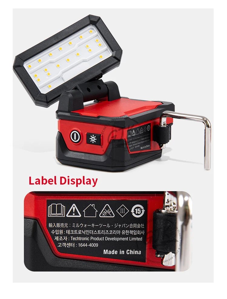 Milwaukee-Compatible M18 ROVER | 18V Folding Flood Light with USB