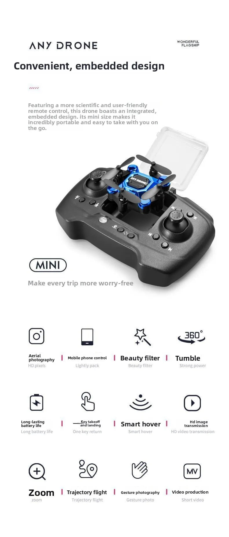 Mini Folding Drone | 4K Camera | Brushless Motor | 2.4GHz | App Control | 12 Min Flight | Beginner