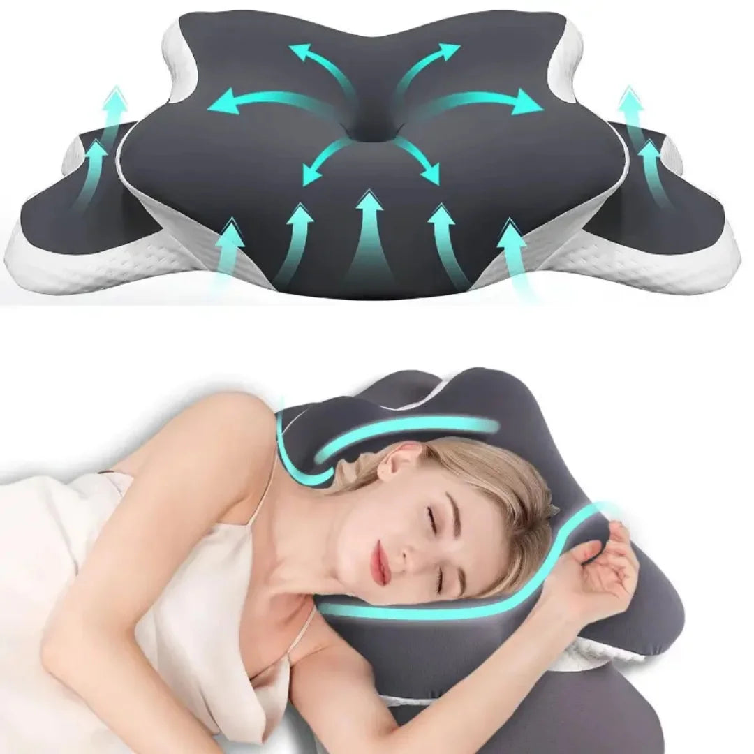 Contoured Memory Foam Neck Pillow | Side & Back Sleep | Almohada Cervical