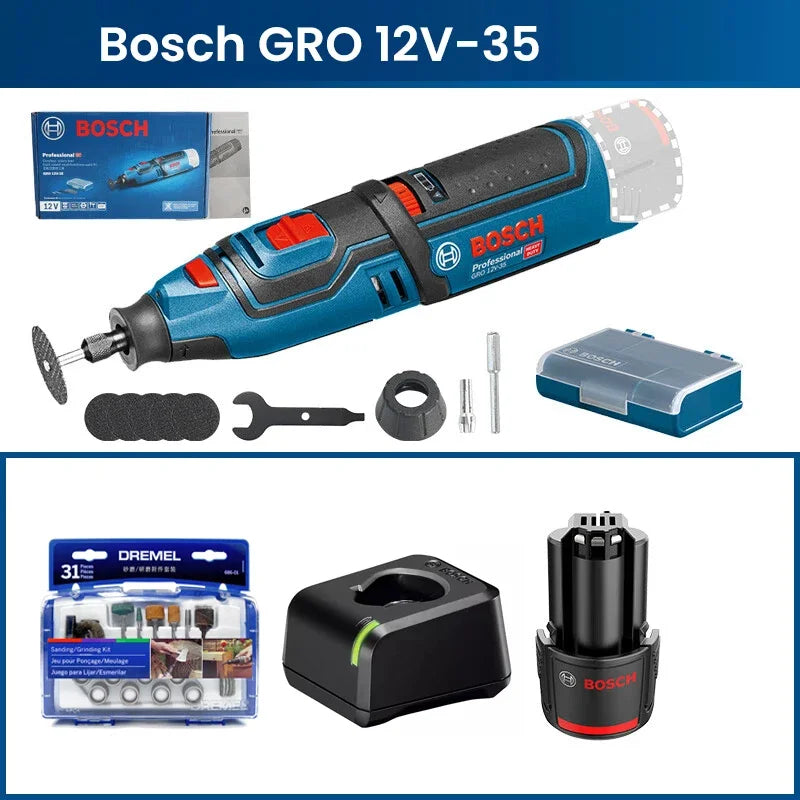 Bosch GRO 12V-35 | Cordless Rotary Tool | Battery Options