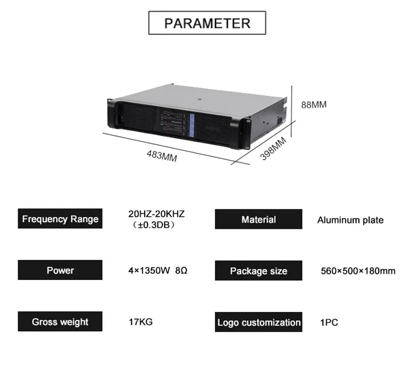 PaulKitson FP10000Q Professional Power Amplifier | 4CH | 2500W | Subwoofer & Line Array | 110V & 220V