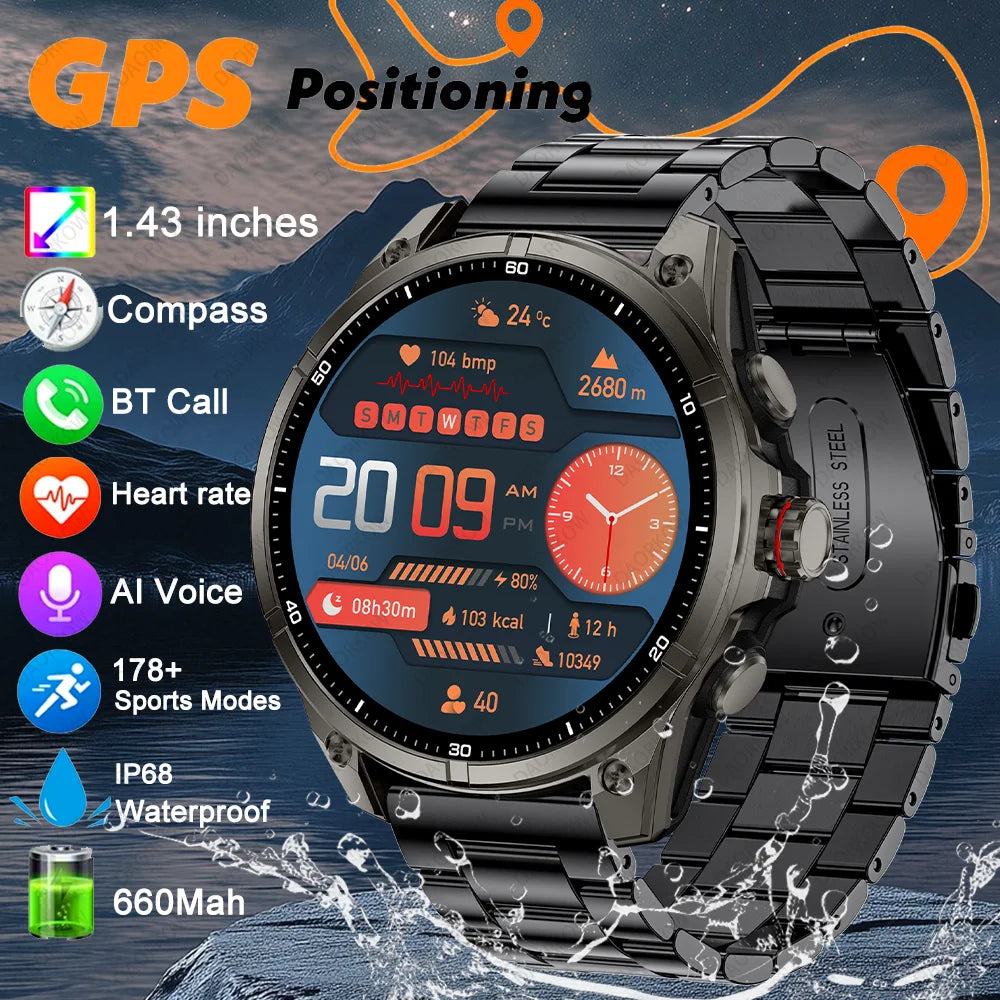 Smartwatch DAORKOW FT66 2026 | AMOLED 1.43" 466×466 | GPS | IP69 | Bluetooth 5.3 | 100+ Sport Modes | Android & iOS | Reloj Inteligente DAORKOW FT66 | AMOLED 1.43" | GPS | IP69 | Bluetooth 5.3 | 100+ Deportes