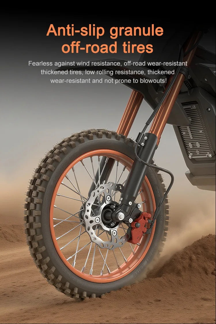 E-Bike Off-Road 3000W | Motor Integrado | 60V 21Ah | Rueda 14" | Moto Eléctrica de Montaña | Naranja