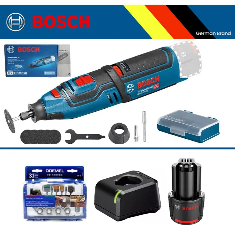 Bosch GRO 12V-35 | Cordless Rotary Tool | Battery Options