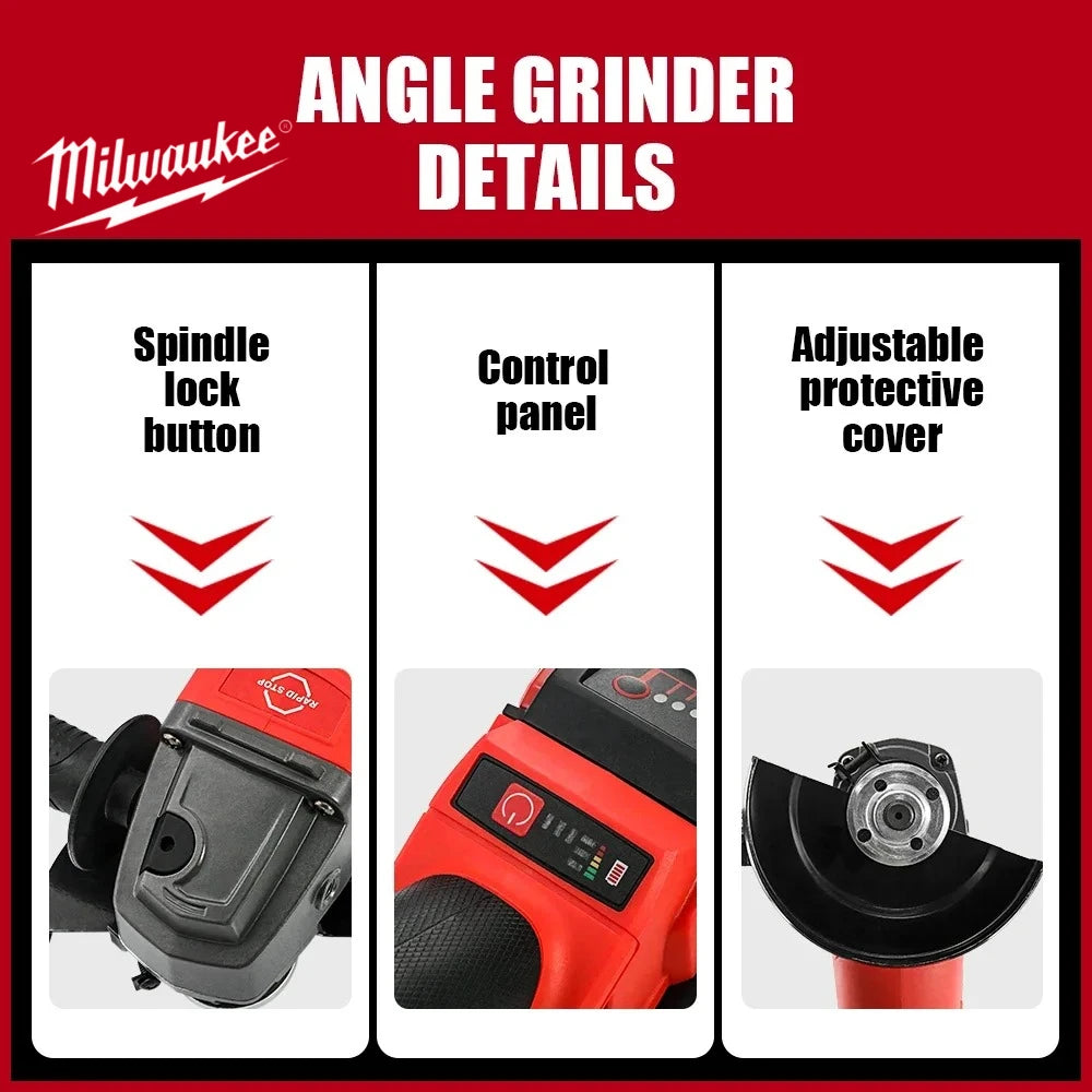 Milwaukee-Compatible 18V | 125 mm Brushless Angle Grinder