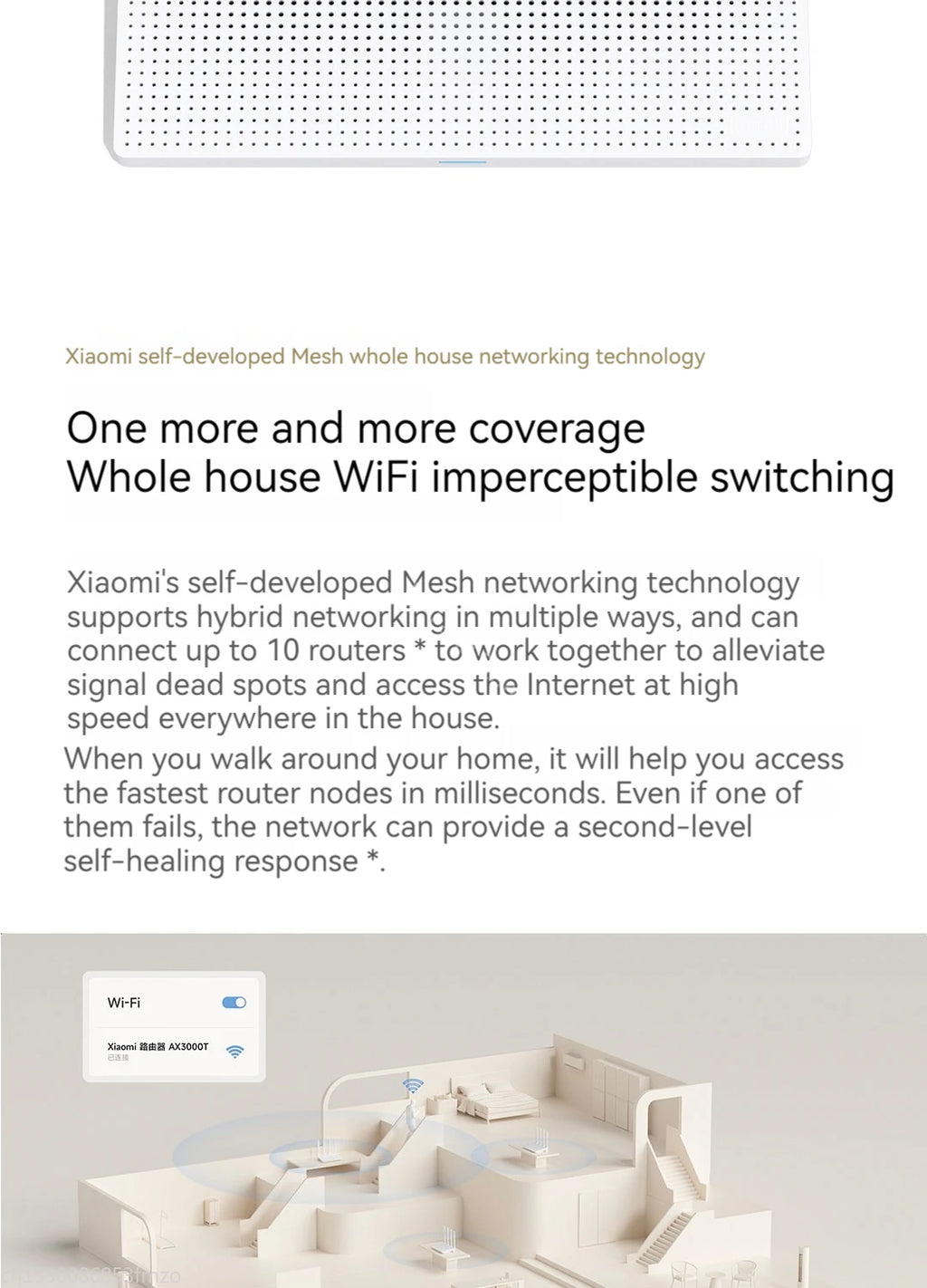 Xiaomi Router AX3000T WiFi 6 Mesh | 3000Mbps | NFC | 256MB | 128 Dispositivos | Gaming | Control Parental | MiWiFi