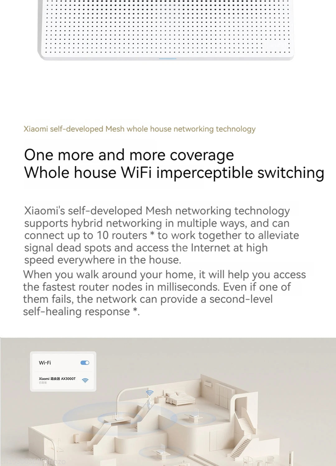 Xiaomi Router AX3000T WiFi 6 Mesh | 3000Mbps | NFC | 256MB | 128 Dispositivos | Gaming | Control Parental | MiWiFi