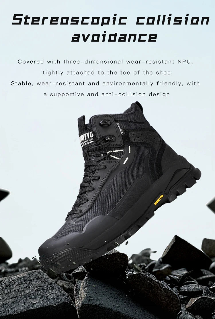 HUMTTO Men's Hiking Shoes | Lace-Up & Rubber Sole | Outdoor Walking