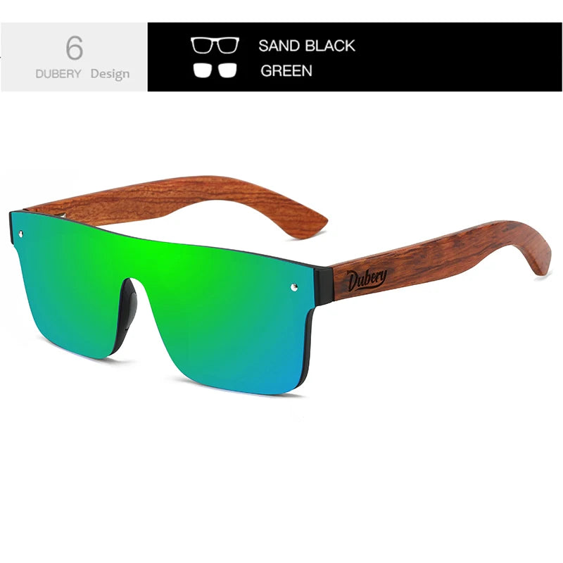 DUBERY Gafas de Sol Polarizadas UV400 | Marco de Madera | 6 Colores