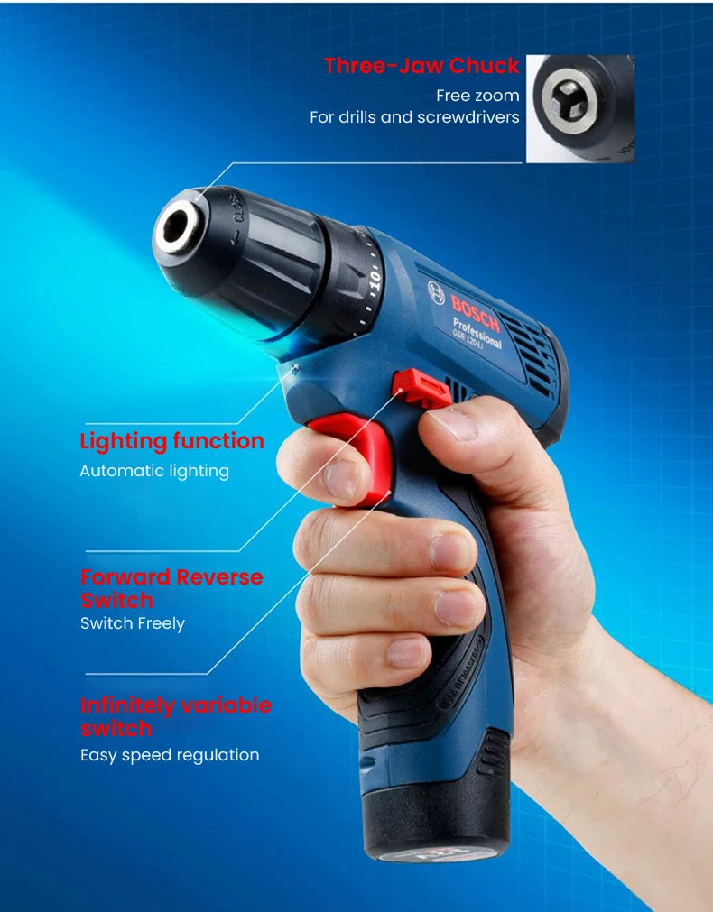 Bosch GSR 120-Li | Cordless Drill Driver | Battery Options