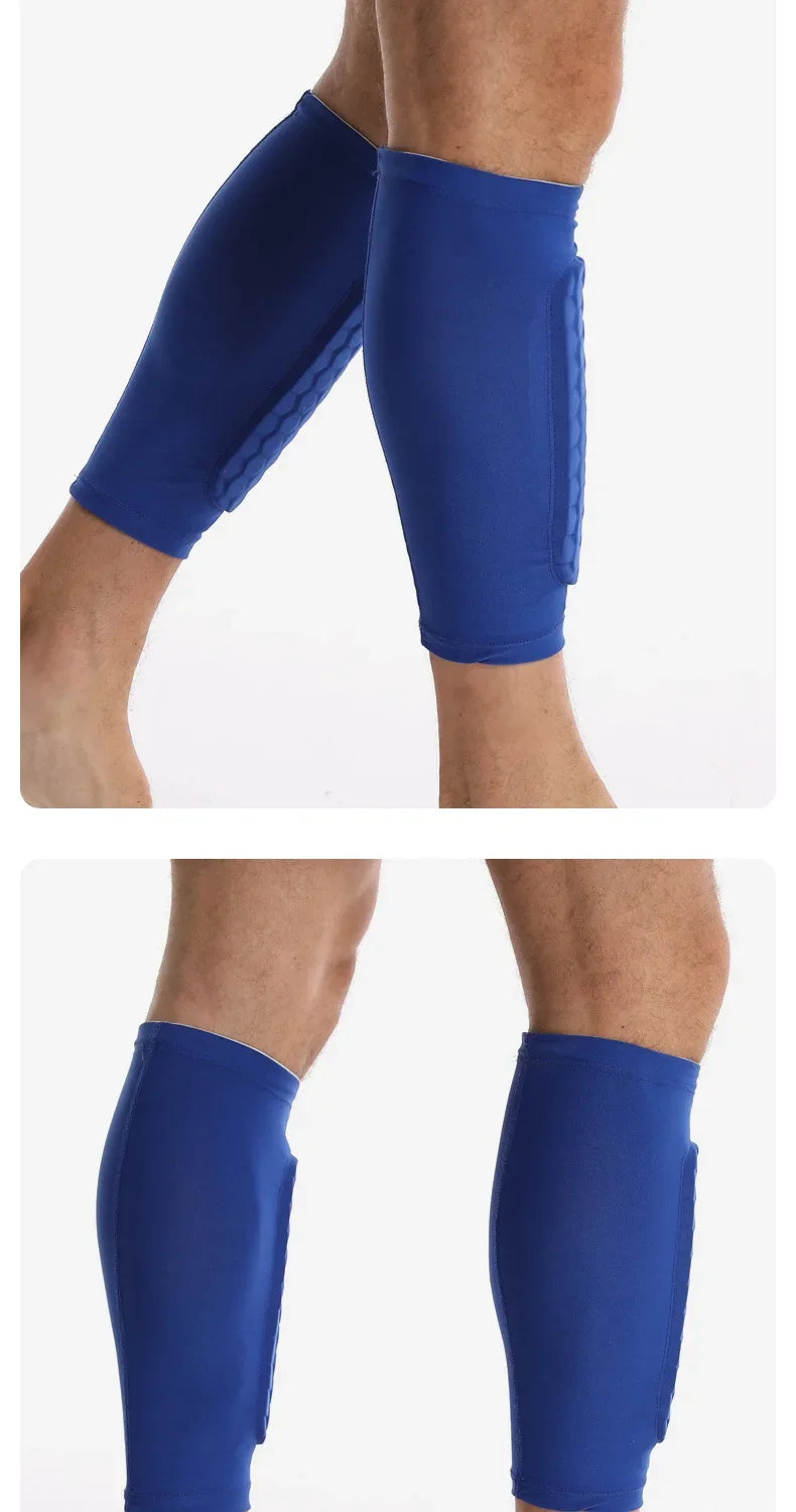 Soccer Shin Guard Pad & Compression Calf Sleeve | Adults, Teens & Kids | Football Leg Protection | M-XL
