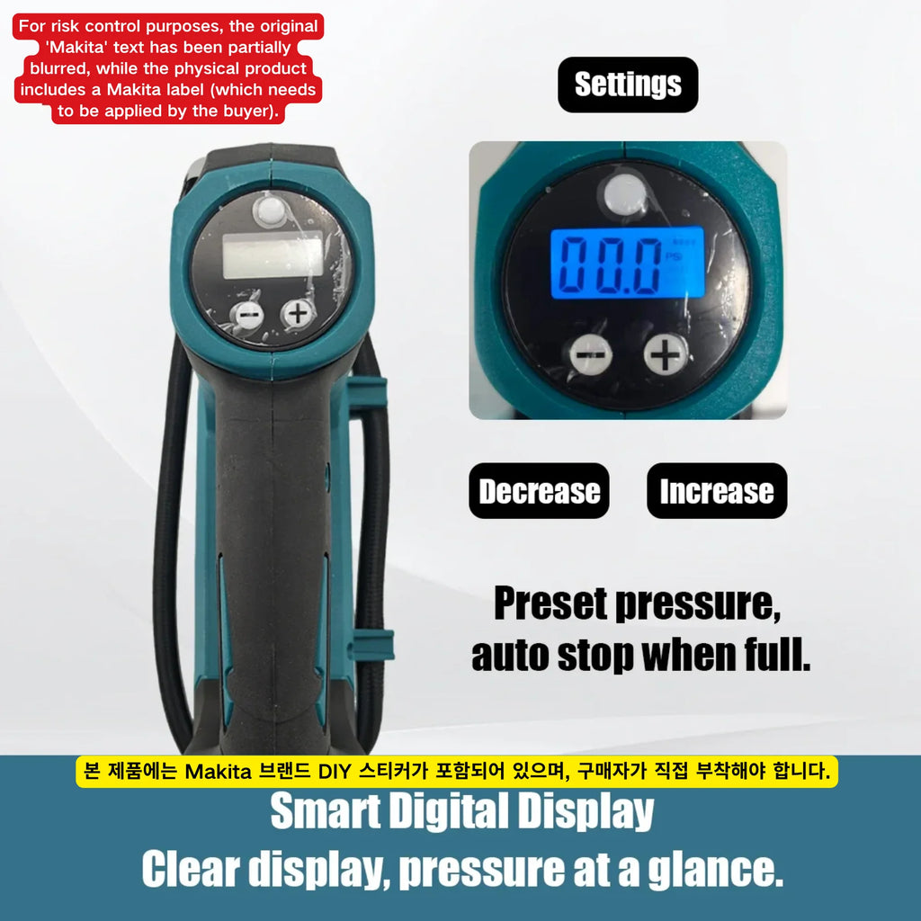Makita DMP180-1 | 18V Brushless Cordless Inflator | USB-C