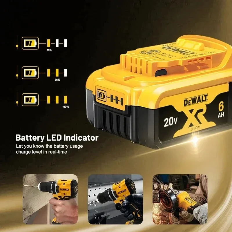 DEWALT-Compatible 20V 6.0Ah Li-Ion Battery | DCB184/181/182/200