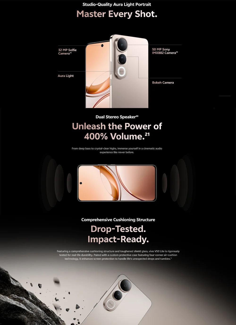 VIVO V50 Lite 2026 | 5G | 12GB+512GB | POLED 6.77" 120Hz | 50MP Sony IMX882 | 6500mAh 90W | IP65 | Android 15 | Dual SIM