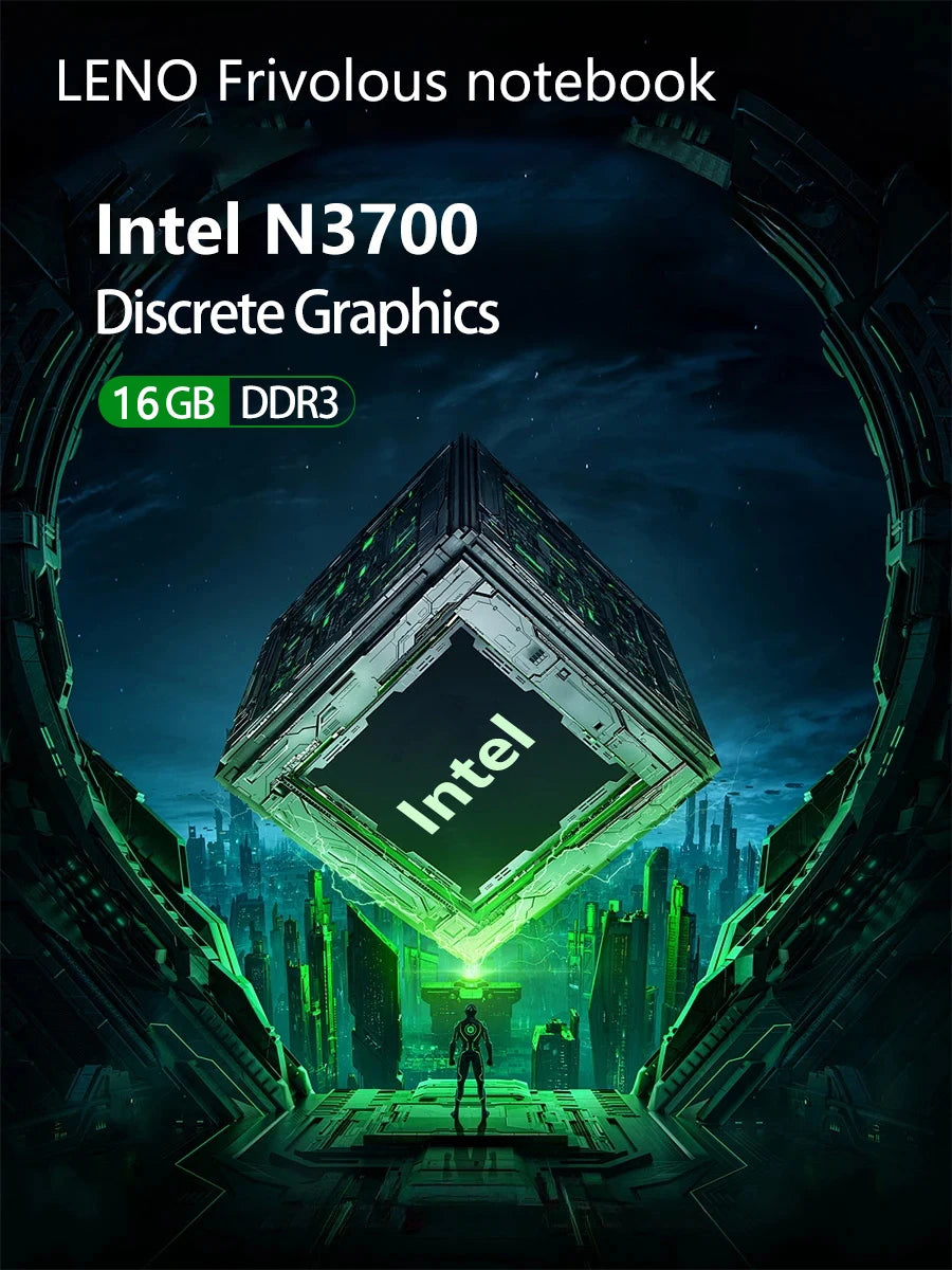 LenO Ultra Slim 14.1" Laptop | Intel N3700 | 16GB RAM | Windows 11 | 1080P IPS