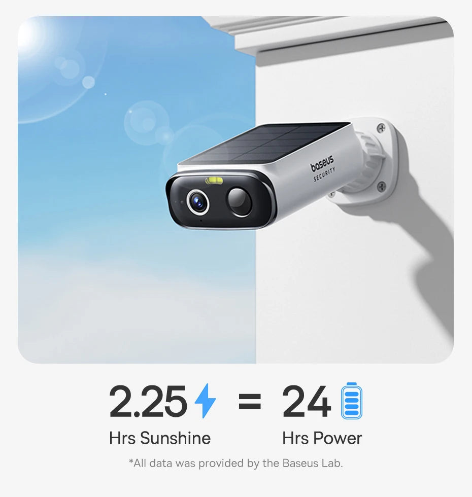Baseus S1 Lite Solar Security Camera | 2K 4MP | 135° FOV | IP67 | AI Detection | No Monthly Fees