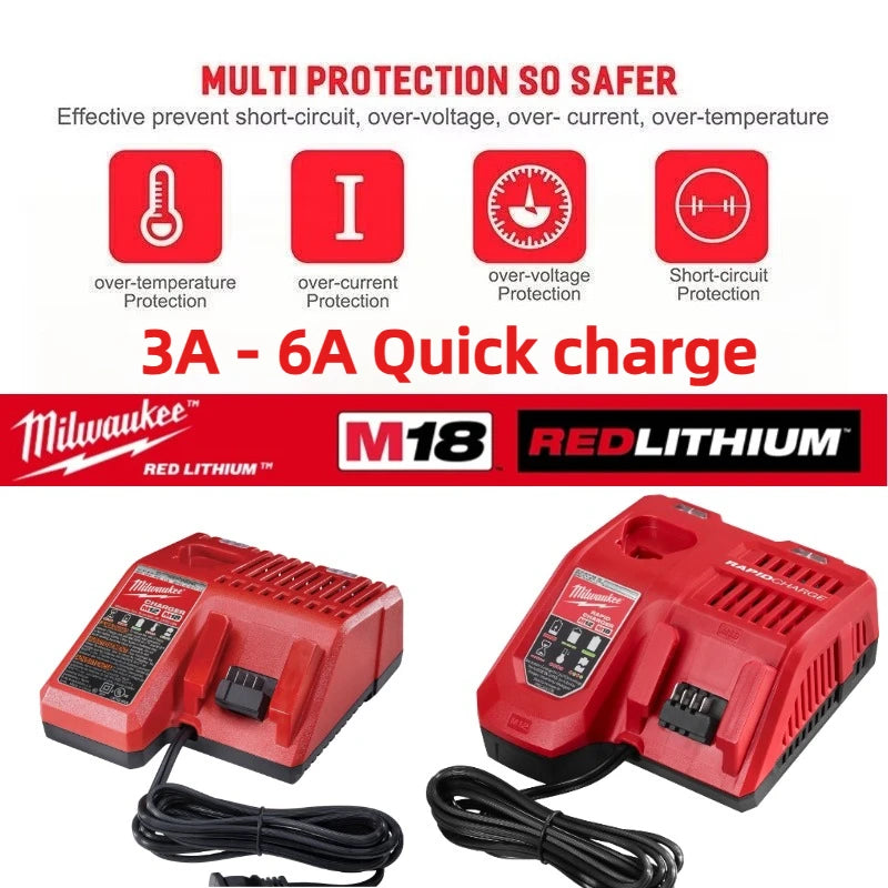 Milwaukee-Compatible M18 18V | Batteries and Chargers 3A-6A